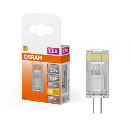6er Sparpack OSRAM LED PIN 20 G4 LED-Stiftsockellampe 1,5 W wie 20 W 200 lm 2700 K warmweiß 12 V